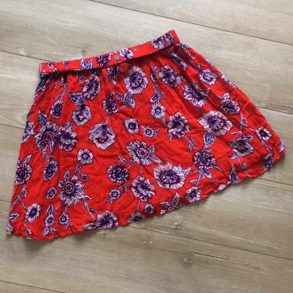 Red Billabong Skater Strawberry Skirt